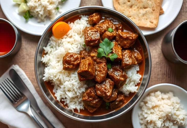 Traditional Indian Madras Beef with Rice